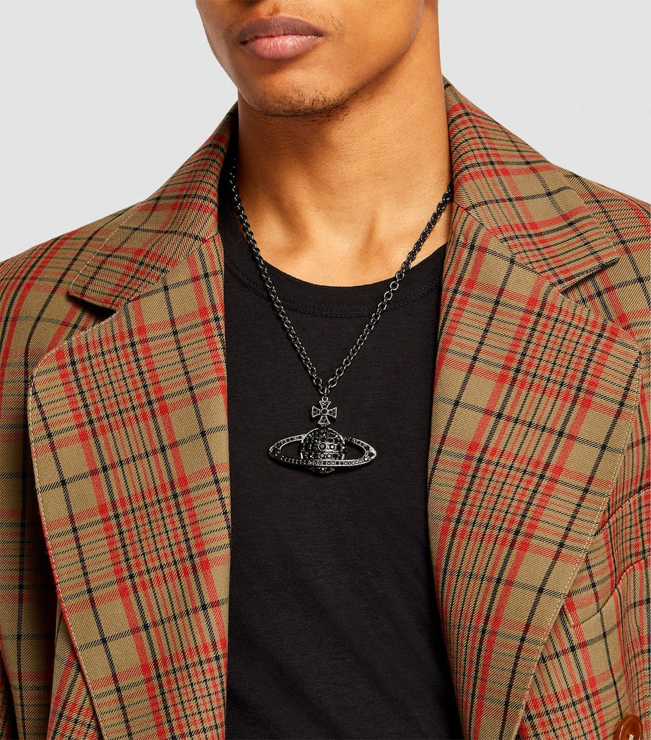 Large Gem Studded Encrusted Orb Pendant Necklace (3 colors)