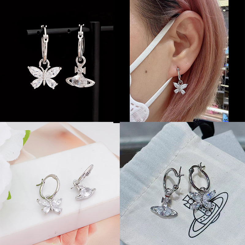 Butterfly Gemstone Earrings (3 Colors, 2 Styles)