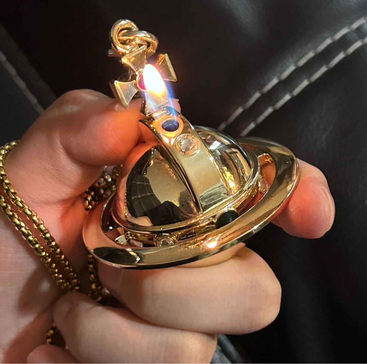 Shins Lighter Orb Necklace Gold & Silver