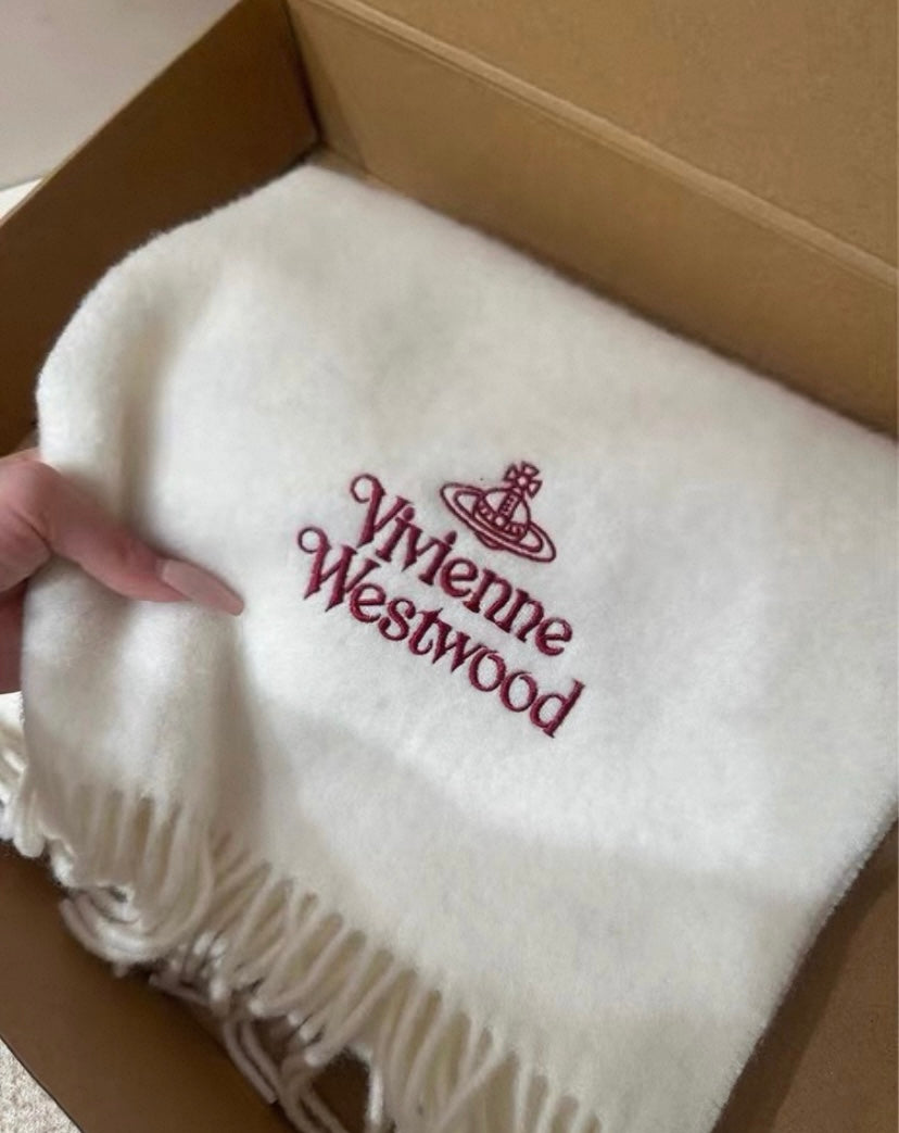 Cream & Burgundy Orb Scarf