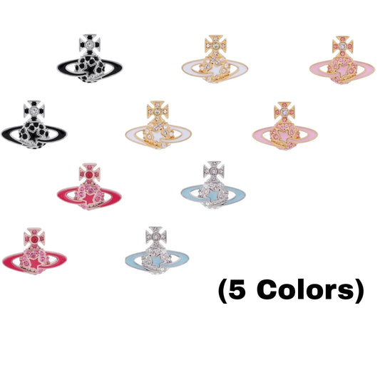Shooting Star Mini Gem Studded Orb Pendant Stud Earrings (5 Colors)