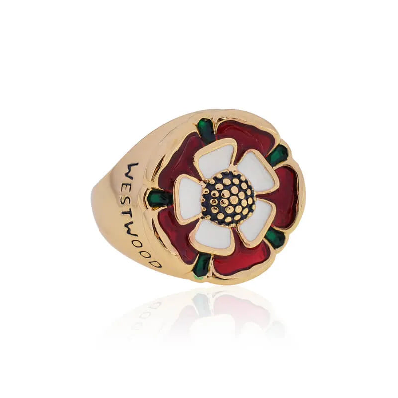 Tudor Rose Floral Flower Design Ring (2 Colors)