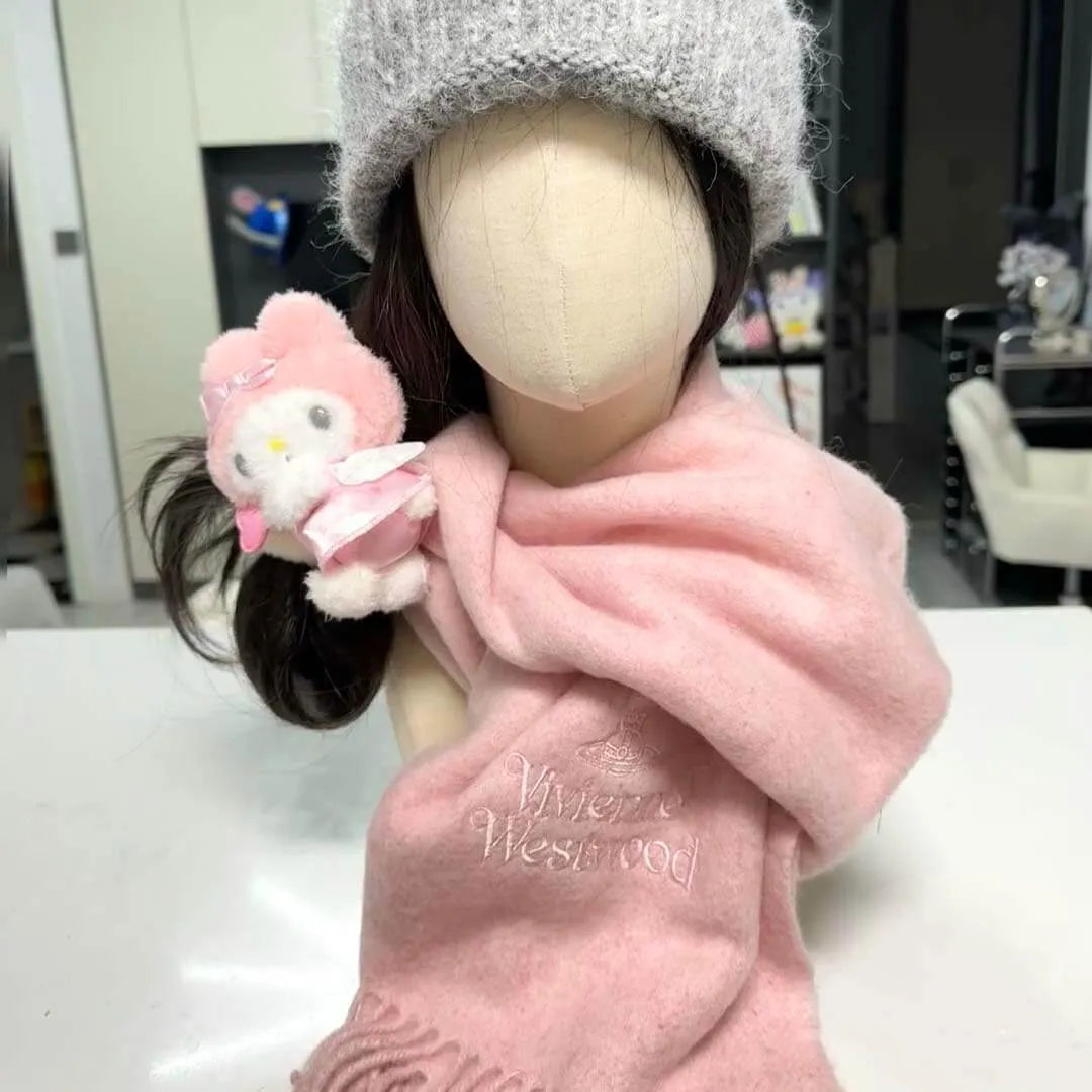 Light Baby Pink Orb Scarf