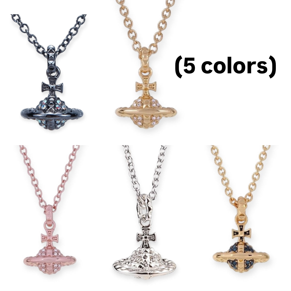 Abstract Shape Multigem 3D Orb Necklace (5 Colors)