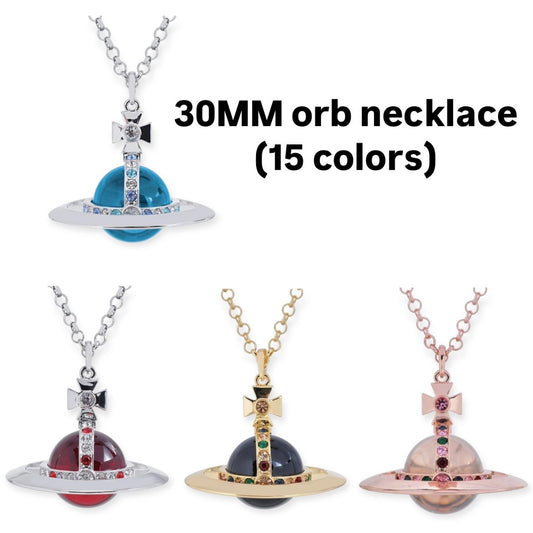 30MM Large Orb Pendant Necklace *17 Colors*