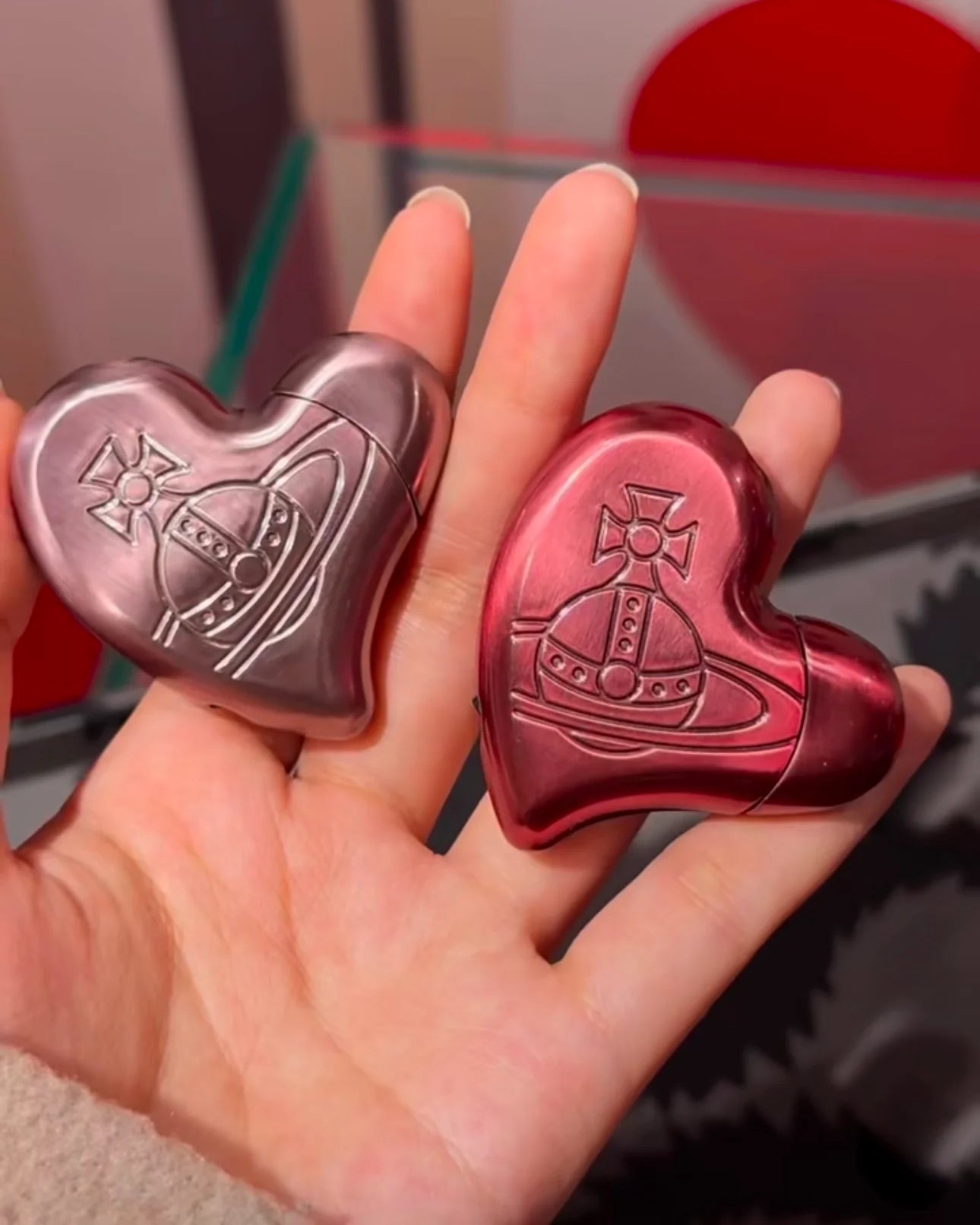 Red Rose Gold Pink Valentines Edition Heart Orb Lighter *2 Colors*