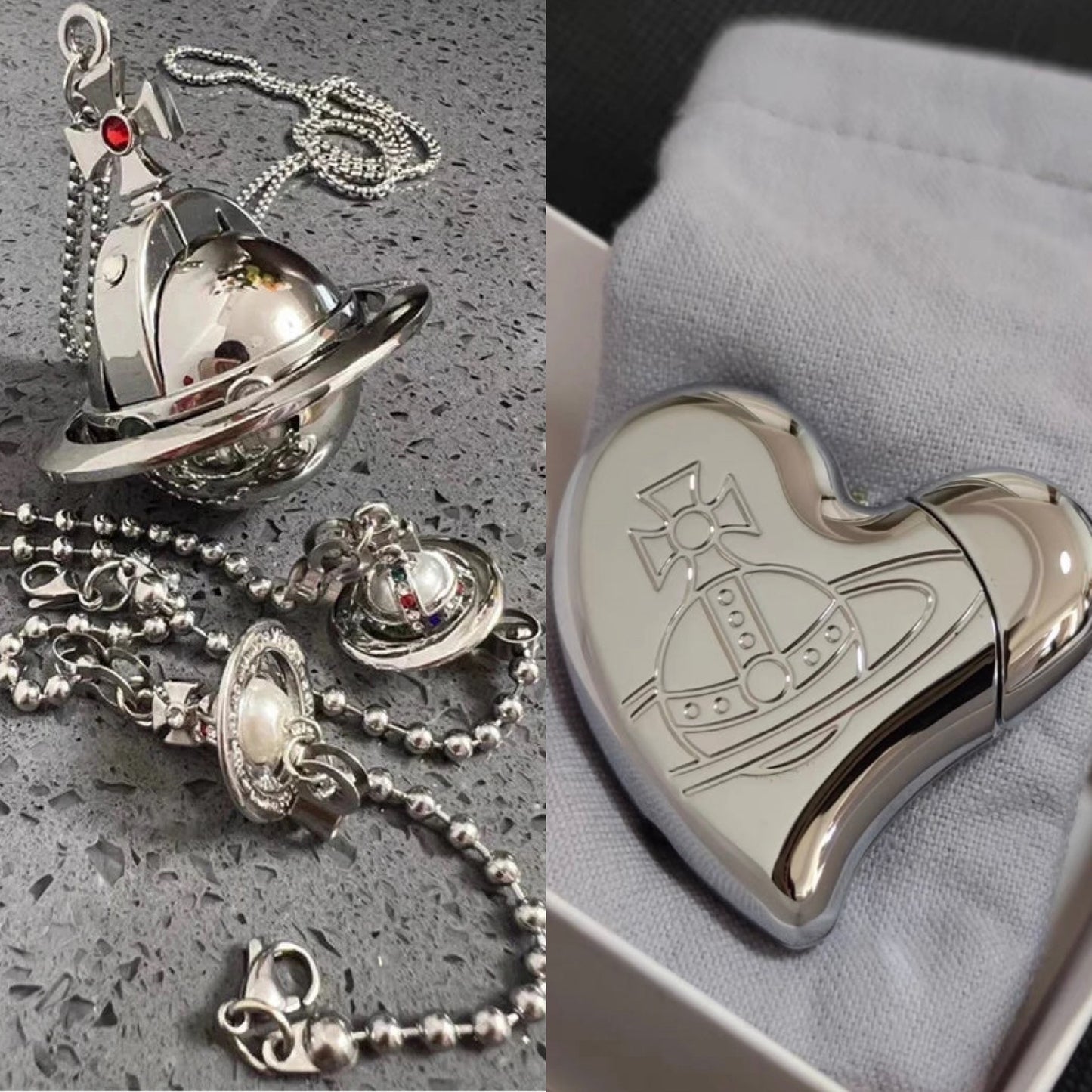 Silver Shins Orb Lighter & Heart Orb Lighter Combo Bundle