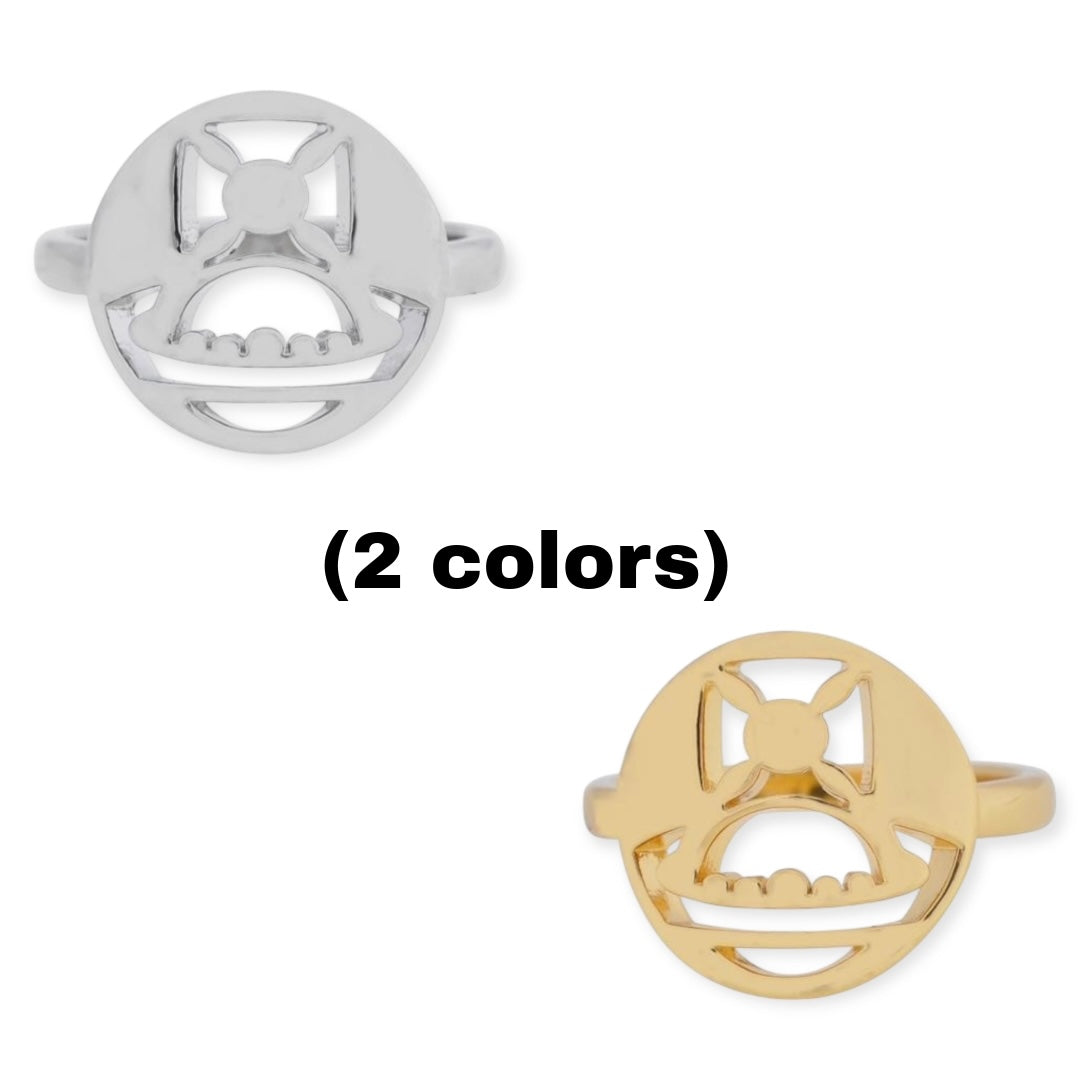 Cutout Orb Design Gold & Silver Ring (2 Colors)