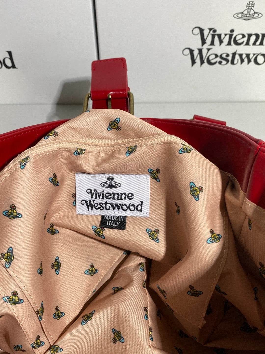 Red Orb Design Messenger Tote Hand Bag