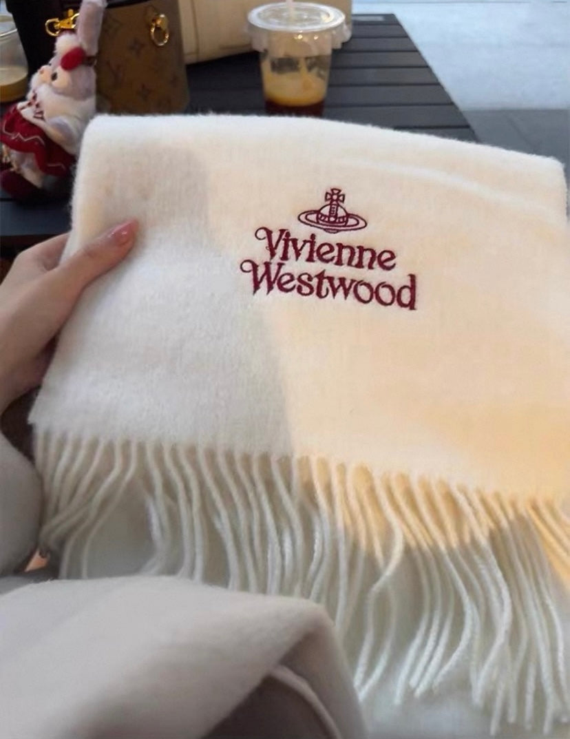 Cream & Burgundy Orb Scarf