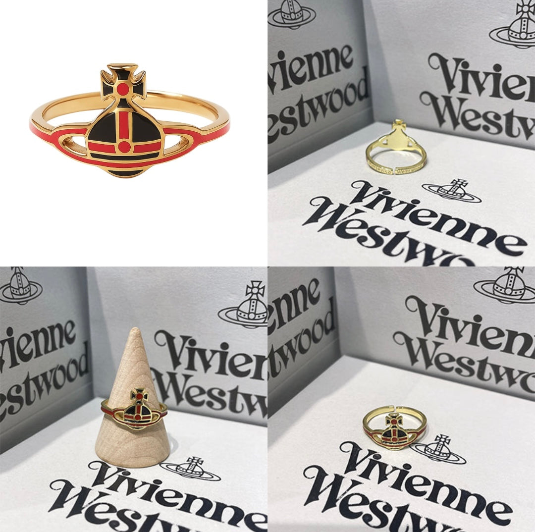 Multicolor Colorful Abstract Orb Design Gold Ring (3 colors)