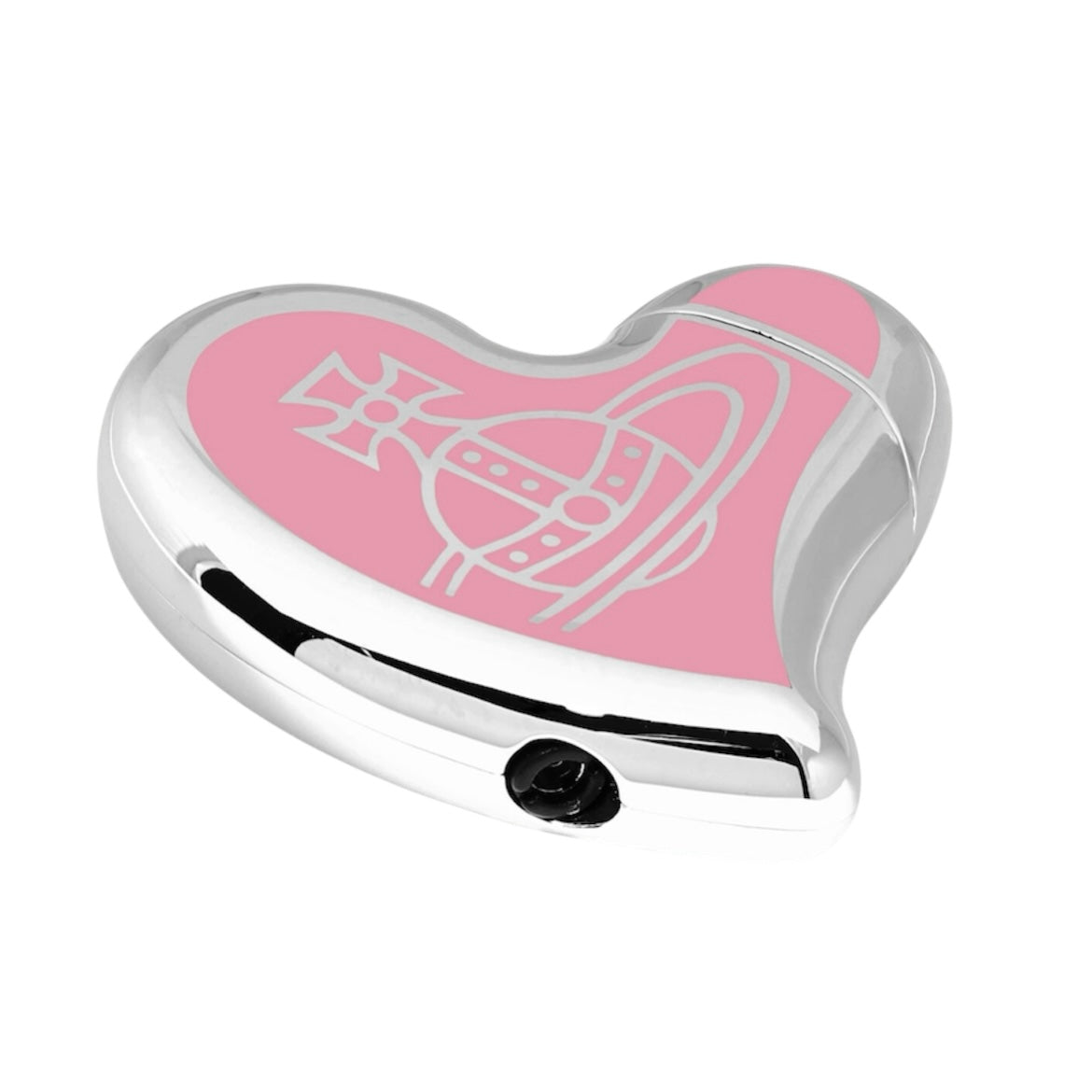 Baby Pink and Silver Heart Orb Lighter PREORDER