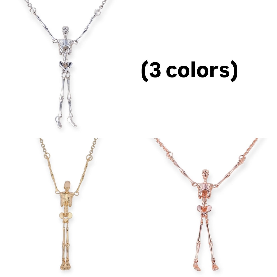 Skeleton Body Pendant Necklace (3 Colors)