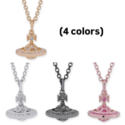 Multicolor Gem Studded Soccer Ball Design Orb Pendant Necklace (4 Colors)