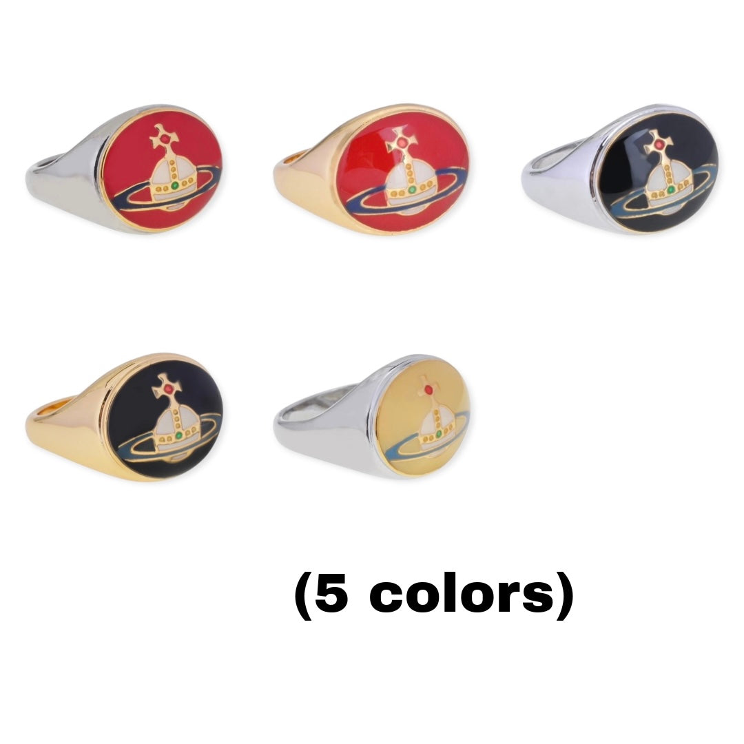Colorful Abstract Enamel Orb Design Ring (5 Colors)