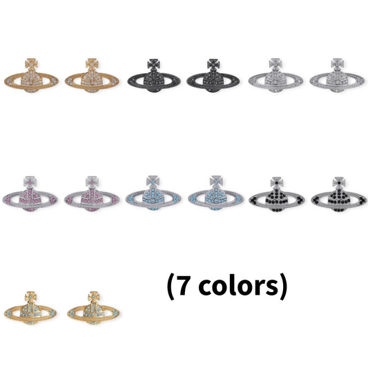 Mini Gem Studded Orb Pendant Earrings (7 Colors)