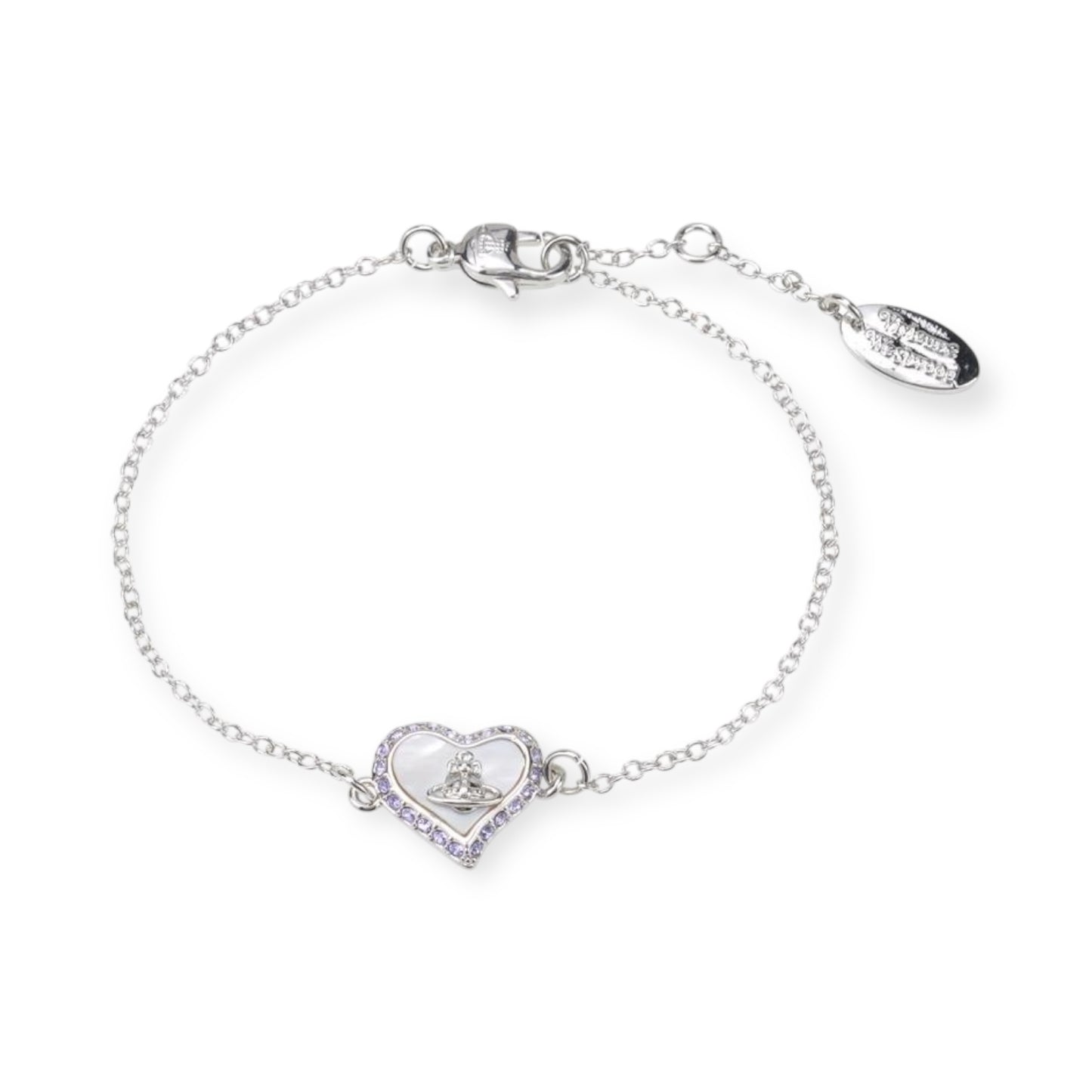 Heart Shaped Shape Plate Design Colorful Pendant Gem Studded Bracelet (4 Colors)