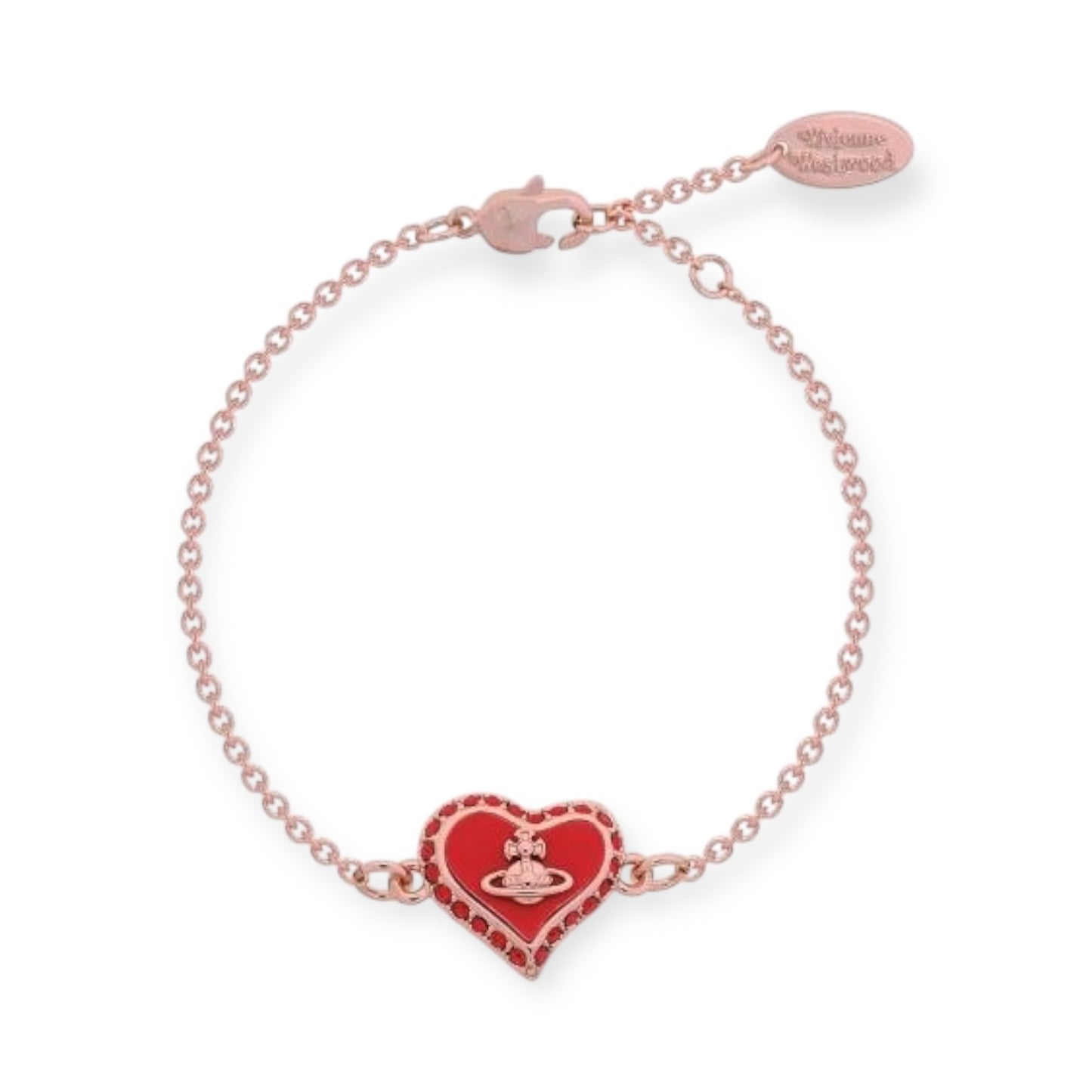 Heart Shaped Shape Plate Design Colorful Pendant Gem Studded Bracelet (4 Colors)