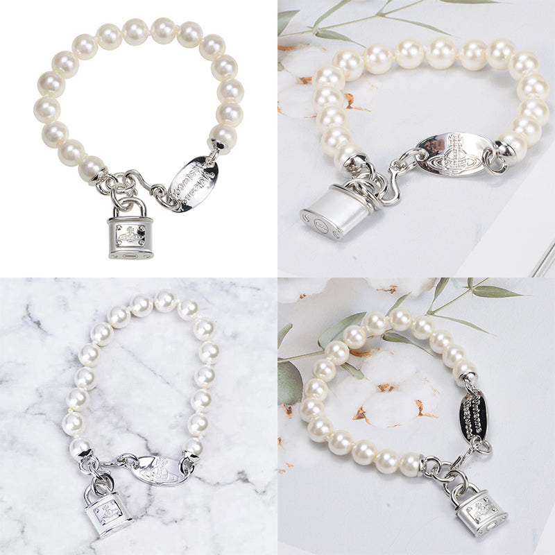 Rens Lock Locket Padlock Pendant Gold & Silver Bracelet (2 Colors)