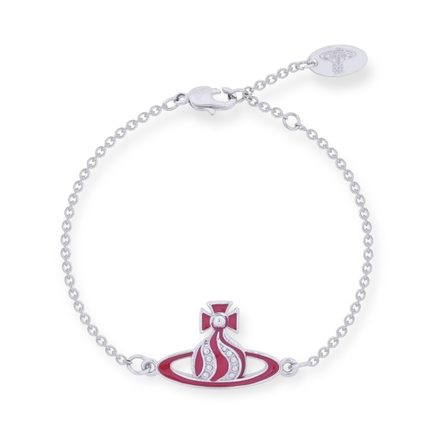 Gem Studded Swivel Pattern Orb Pendant Bracelet (6 Colors)