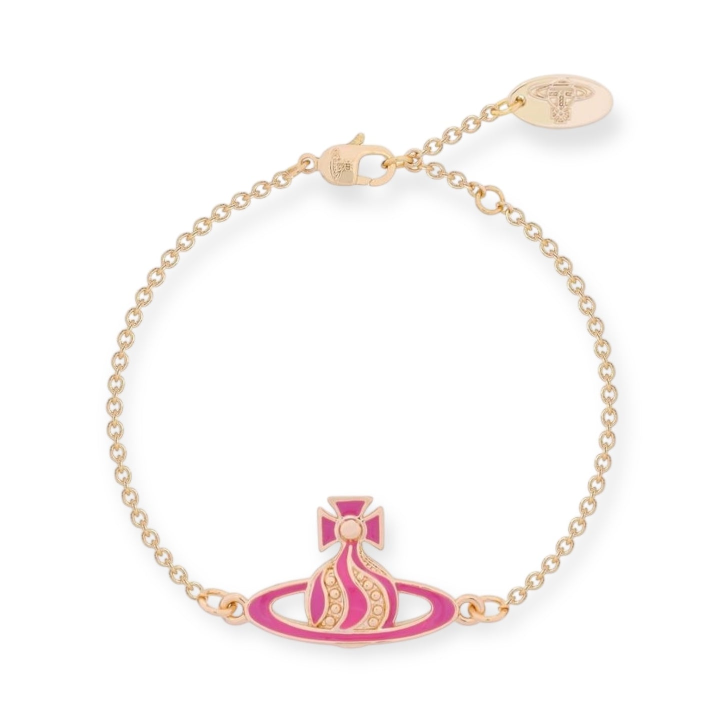 Gem Studded Swivel Pattern Orb Pendant Bracelet (6 Colors)