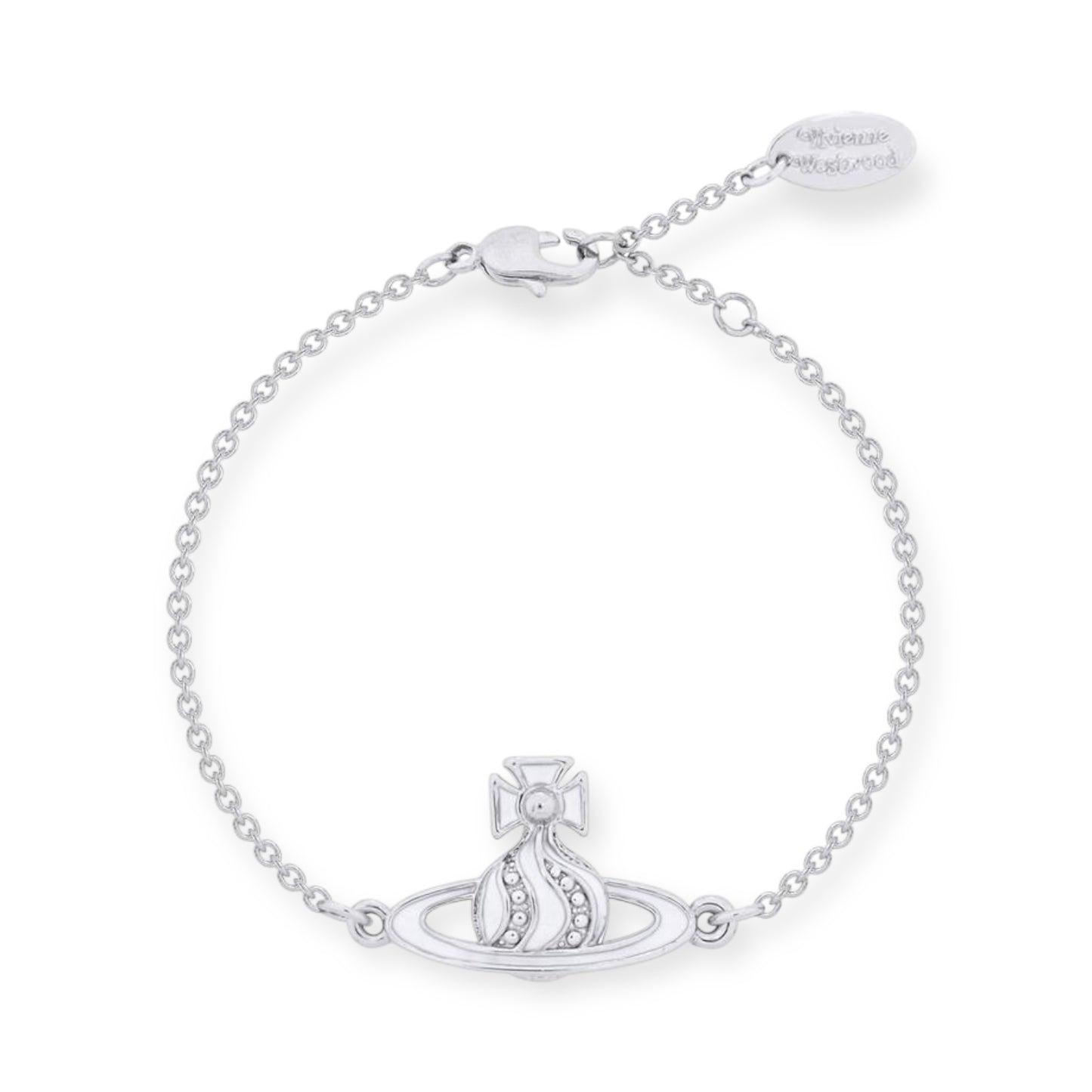 Gem Studded Swivel Pattern Orb Pendant Bracelet (6 Colors)