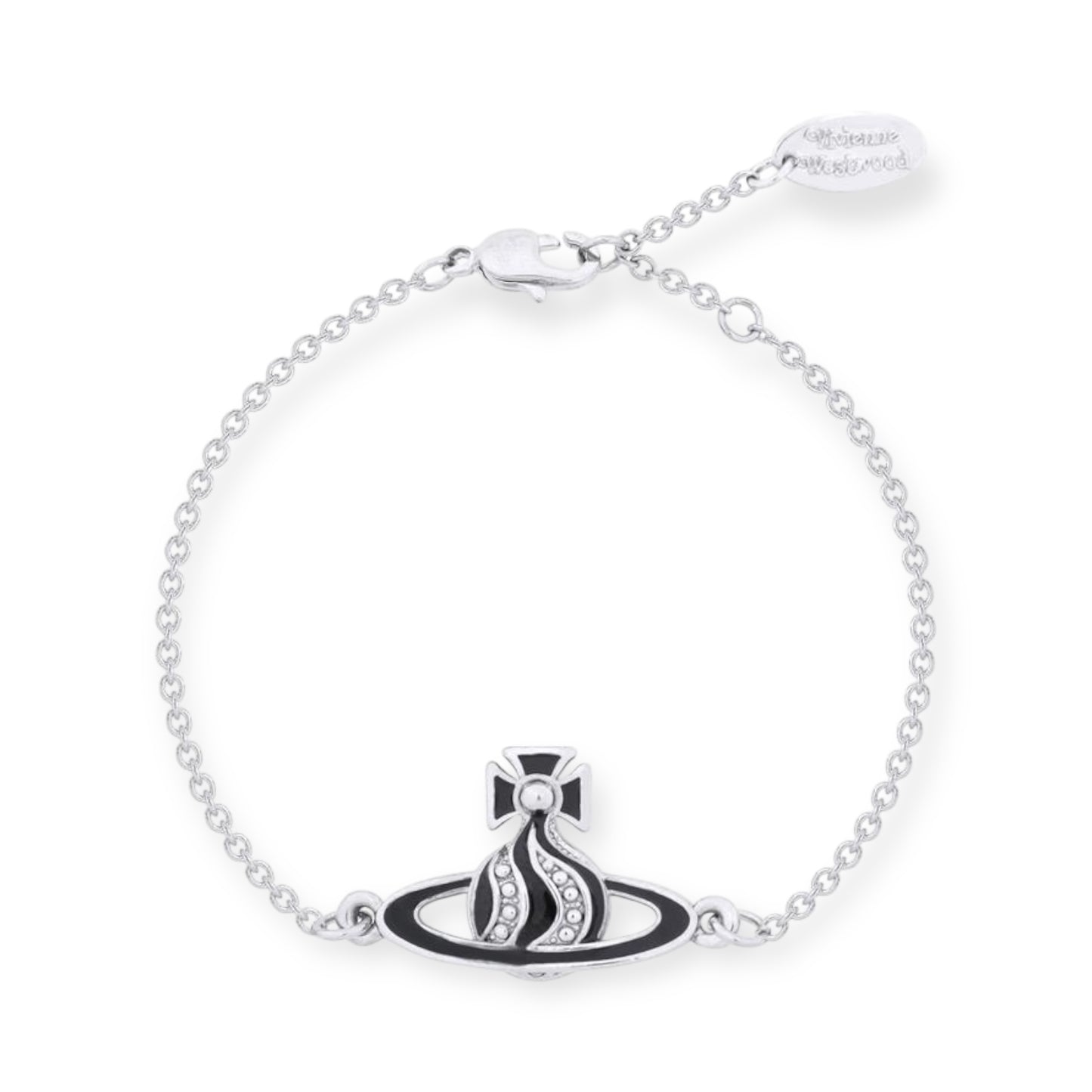 Gem Studded Swivel Pattern Orb Pendant Bracelet (6 Colors)