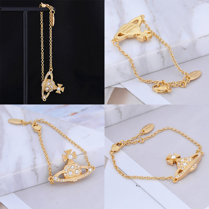 Multicolor Gem Studded Soccer Ball Design Orb Pendant Bracelet (4 Colors)