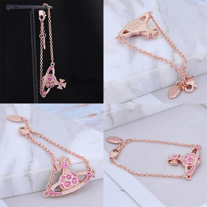 Multicolor Gem Studded Soccer Ball Design Orb Pendant Bracelet (4 Colors)