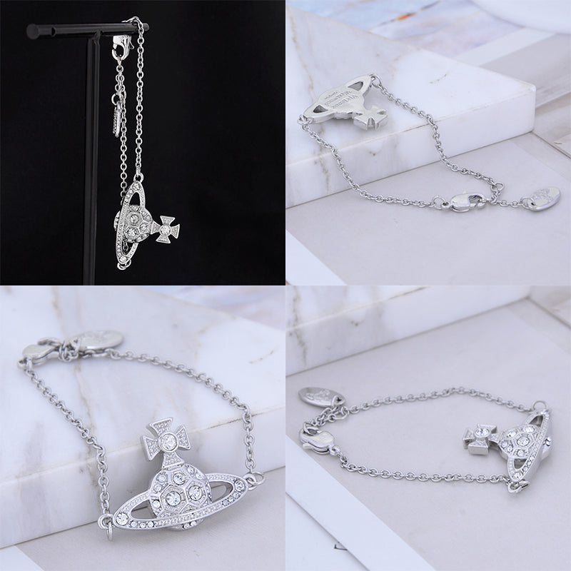 Multicolor Gem Studded Soccer Ball Design Orb Pendant Bracelet (4 Colors)