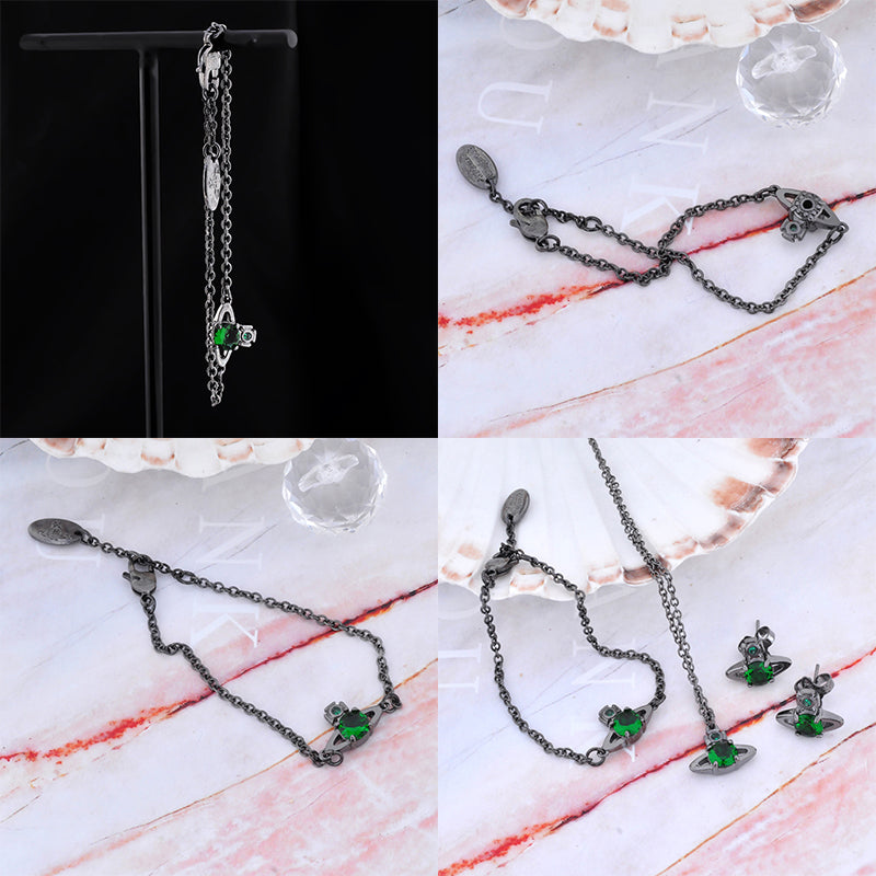 Mini Gem Stud Orb Pendant Bracelet (5 Colors)