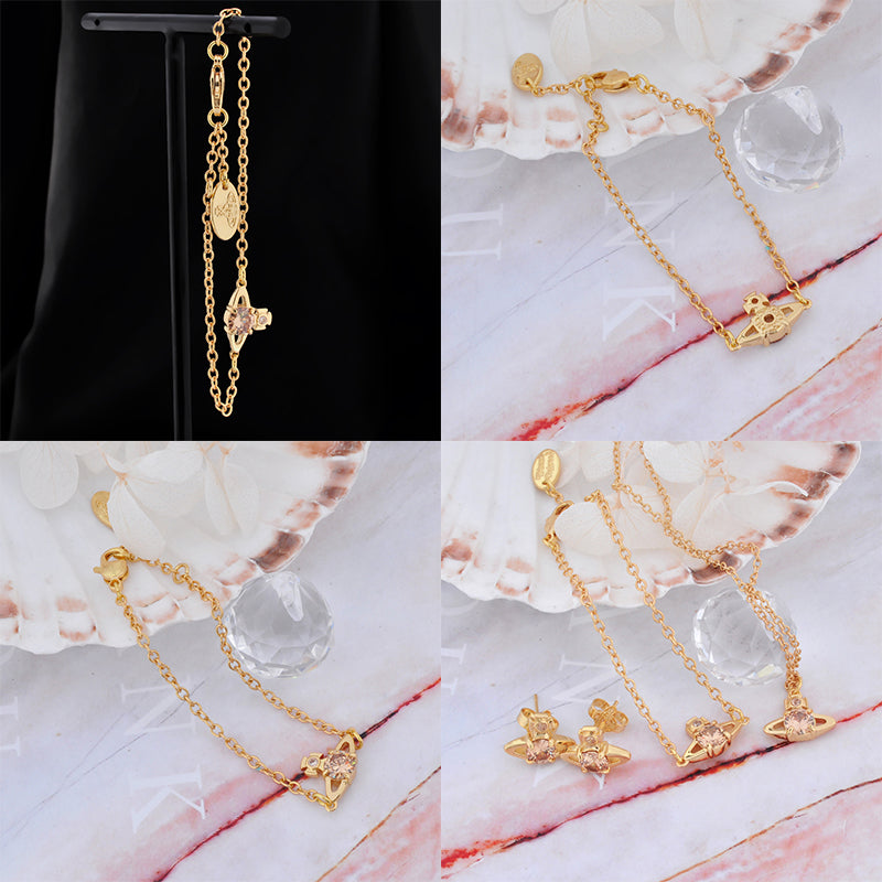 Mini Gem Stud Orb Pendant Bracelet (5 Colors)