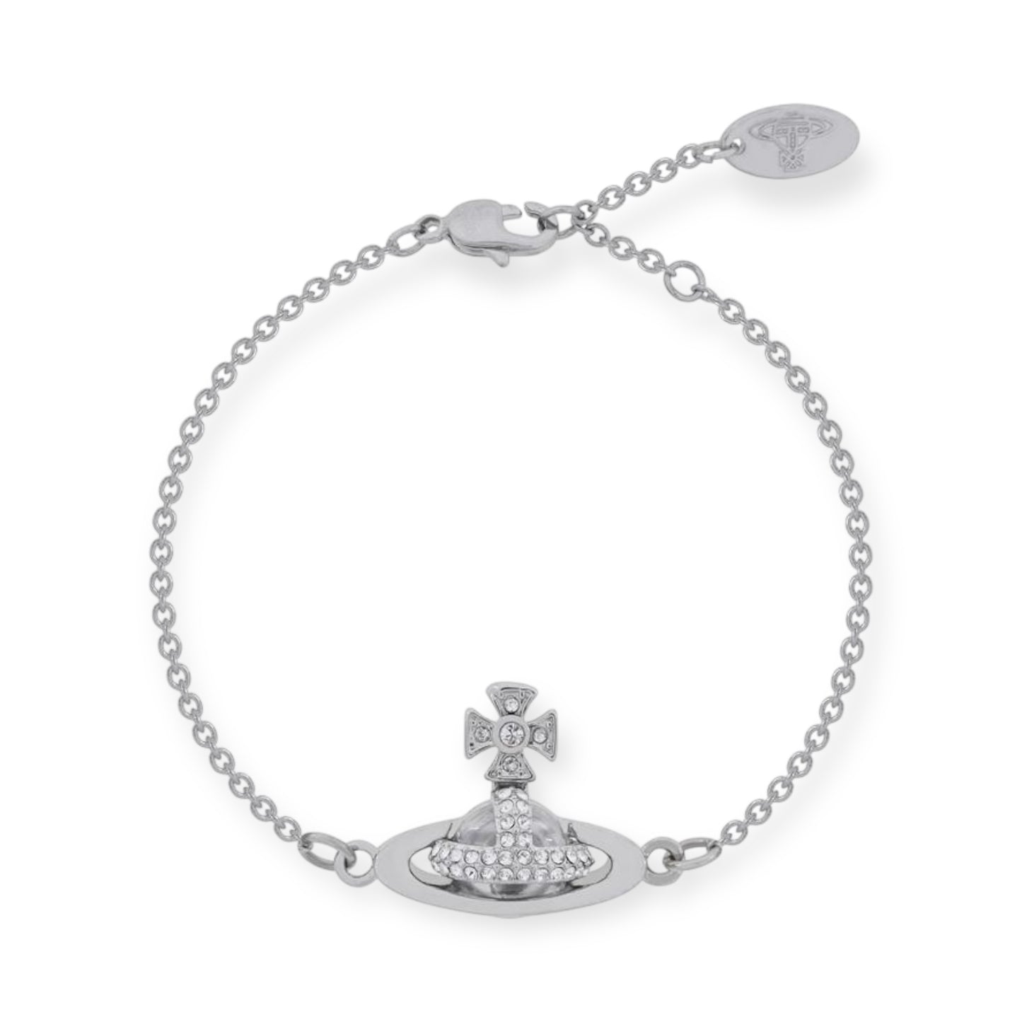 2D Gem Studded Clear Orb Pendant Gold & Silver Bracelet (2 Colors)