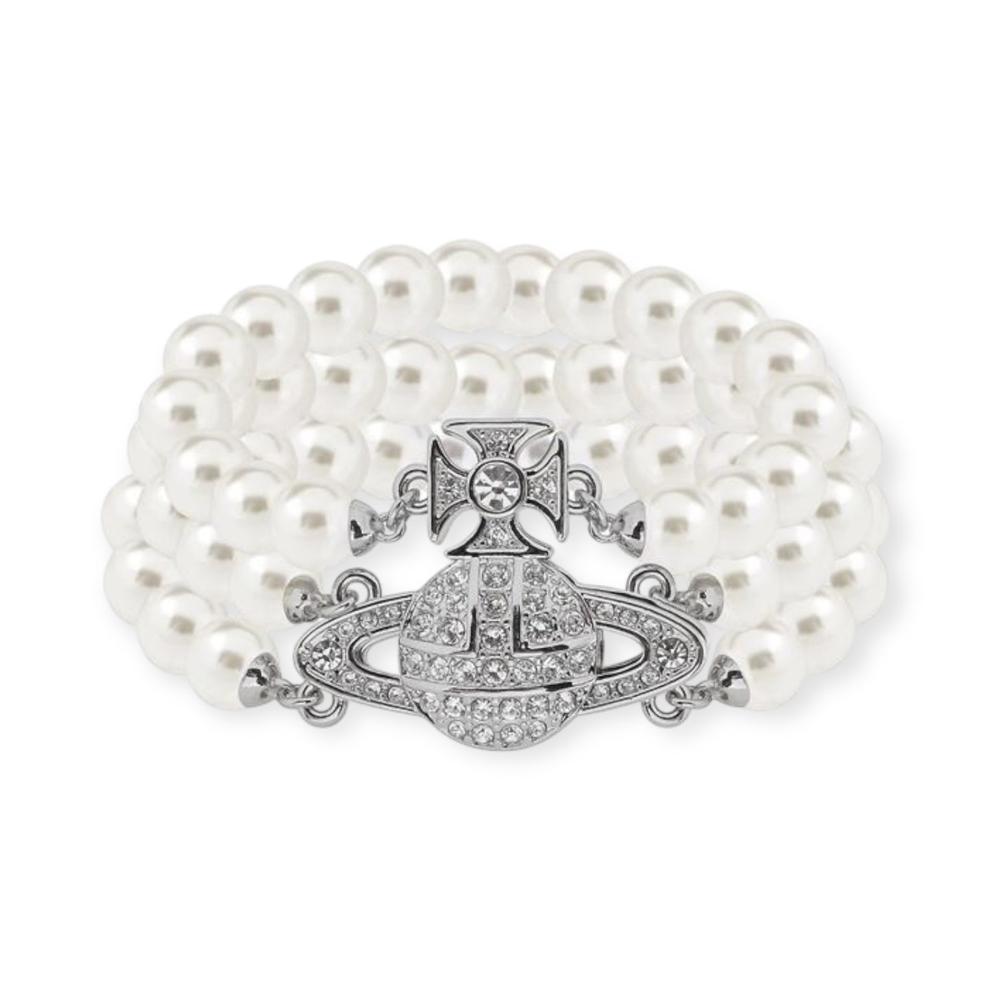 Triple Layer Beaded Magnetic Orb Pendant Gold & Silver Bracelet (2 Colors)