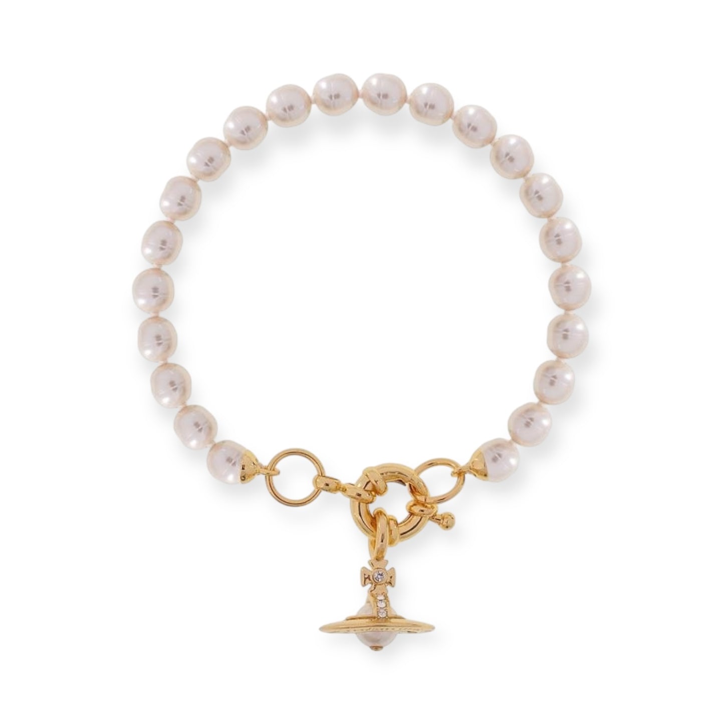 Abstract Colorful Beaded Pearl Metallic Hanging Orb Pendant Bracelet (4 Colors)