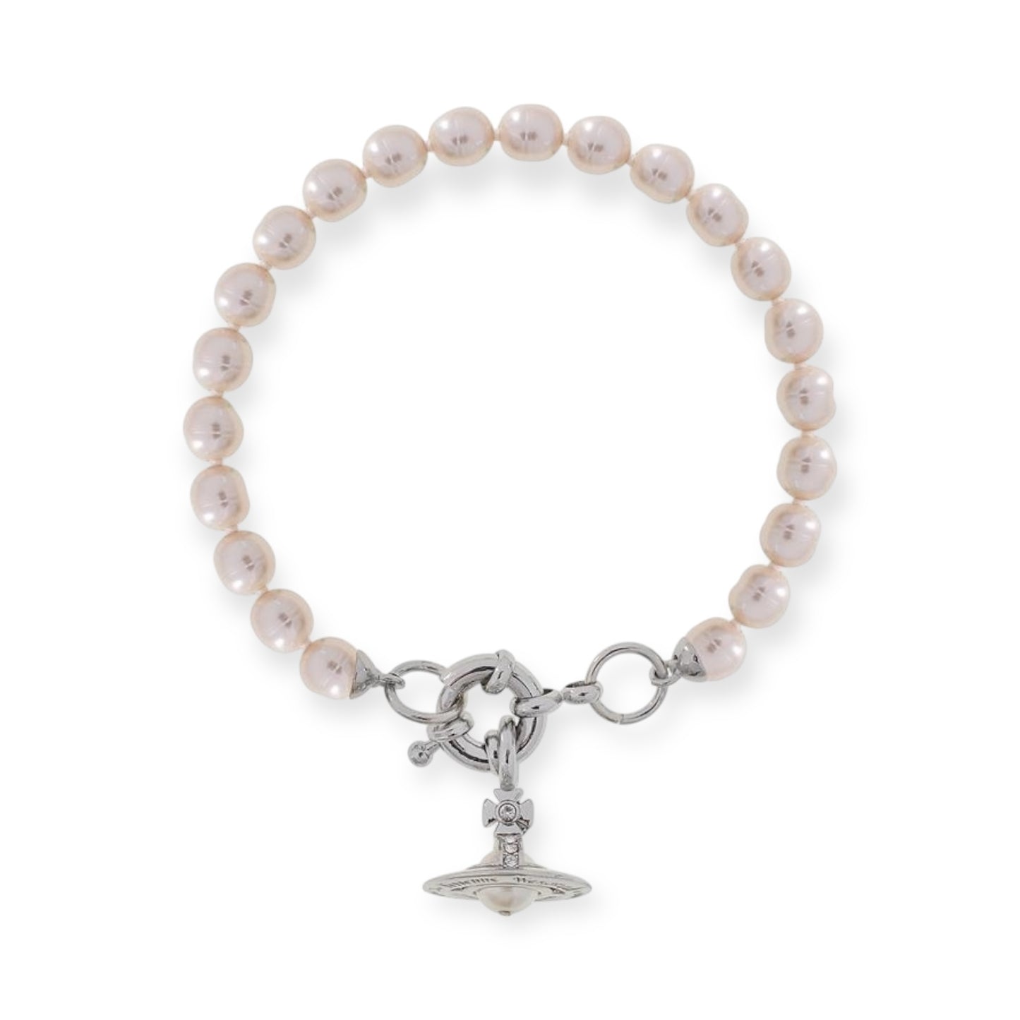 Abstract Colorful Beaded Pearl Metallic Hanging Orb Pendant Bracelet (4 Colors)