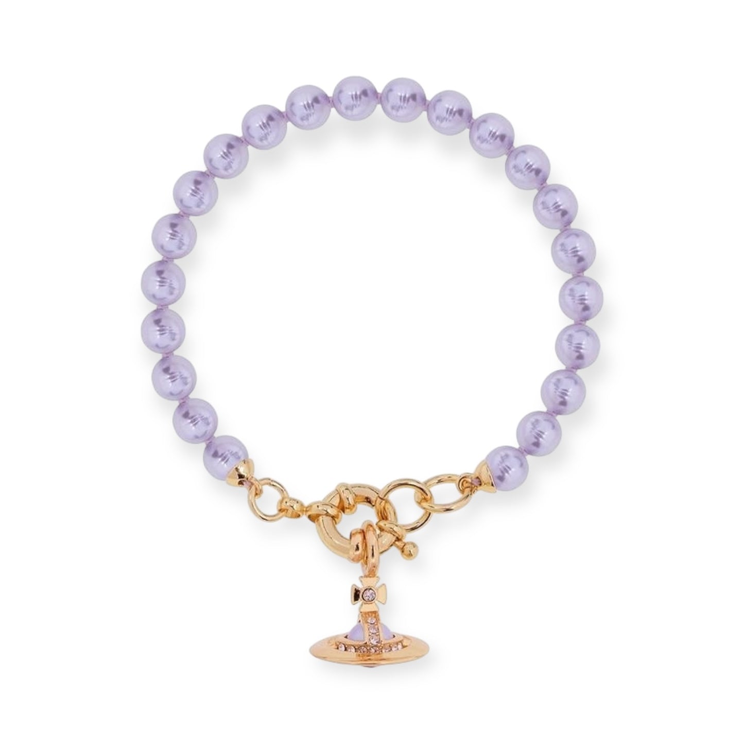 Abstract Colorful Beaded Pearl Metallic Hanging Orb Pendant Bracelet (4 Colors)