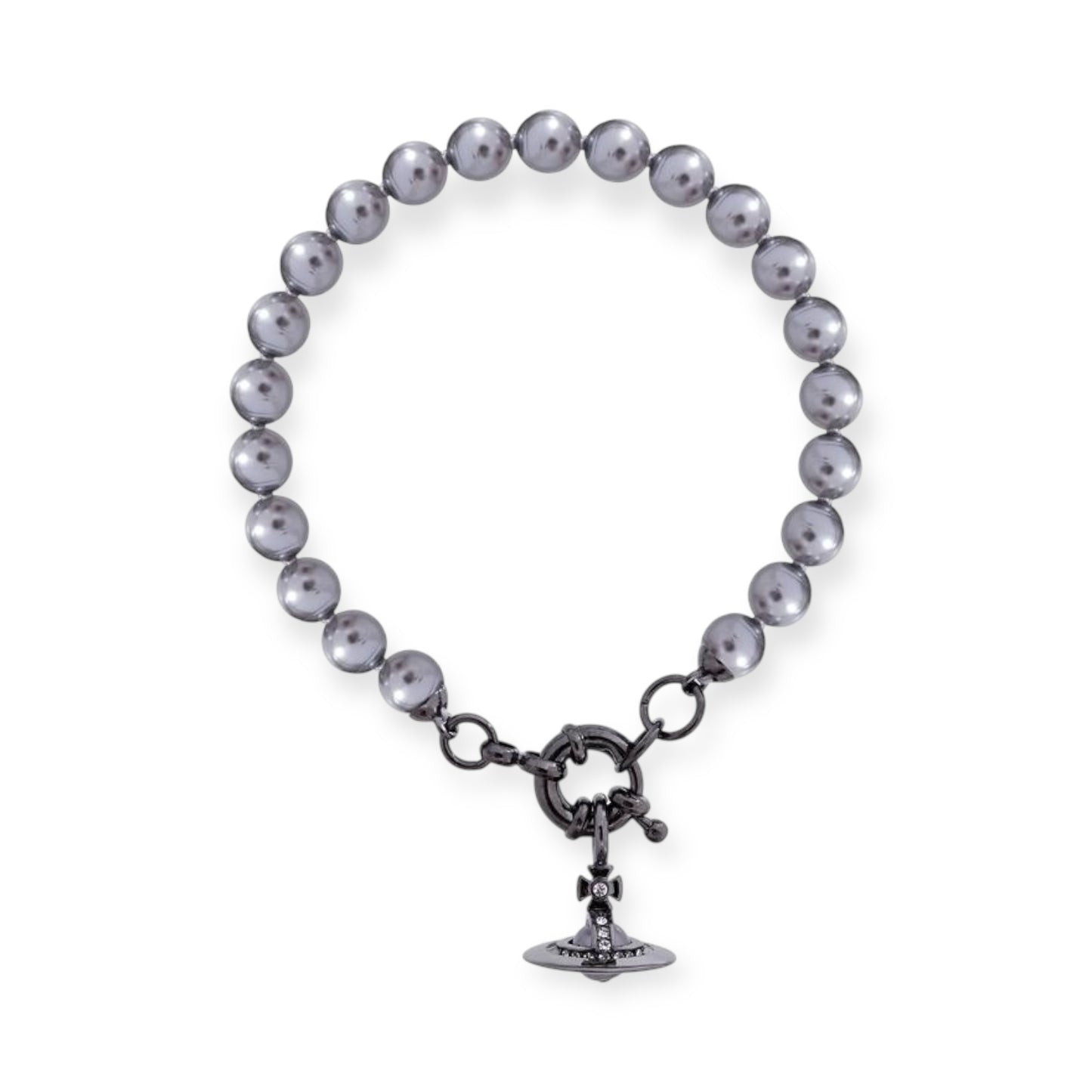 Abstract Colorful Beaded Pearl Metallic Hanging Orb Pendant Bracelet (4 Colors)