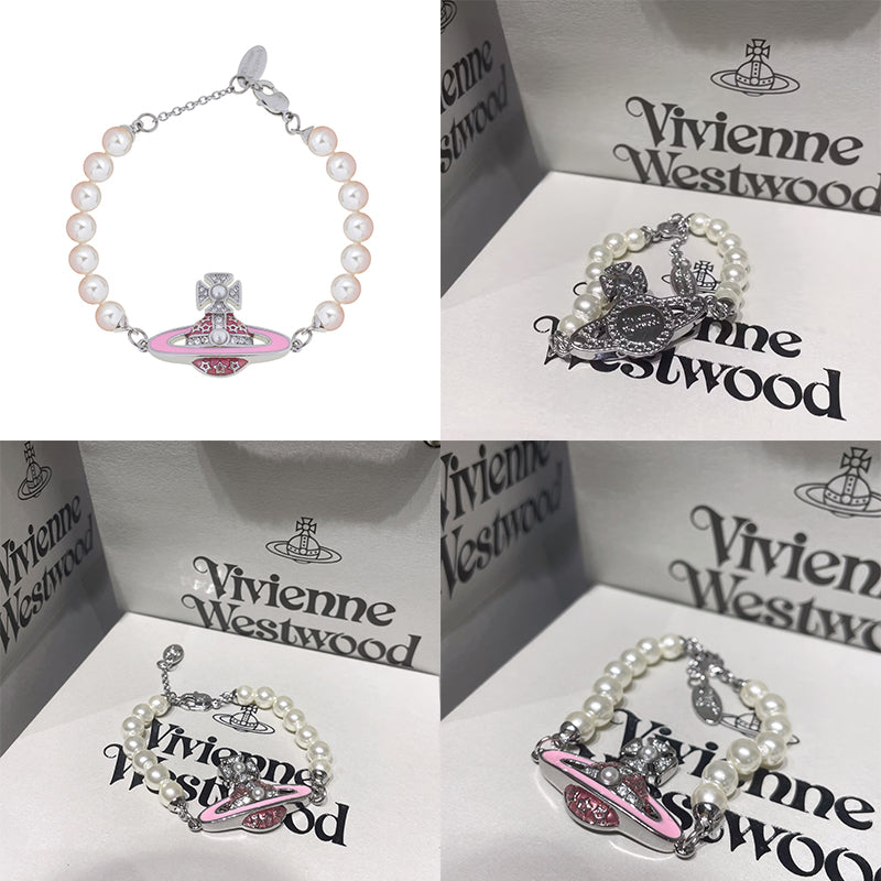 Multi Star Orb Pendant Beaded Pearl Bracelet (2 Colors)