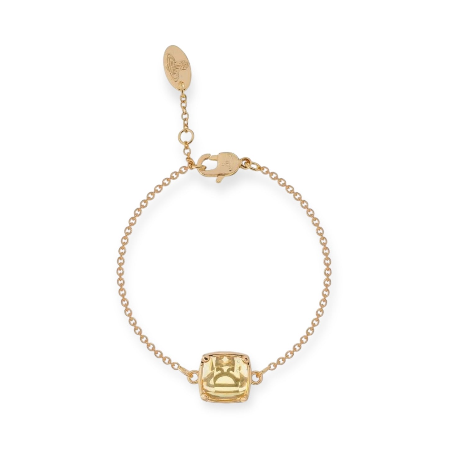 Colored Glass Square Orb Design Pendant Bracelet (3 Colors)