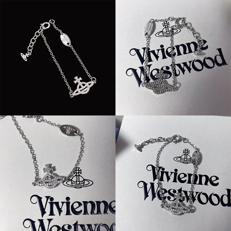 Gem Studded Encrusted Outline Orb Pendant Bracelet