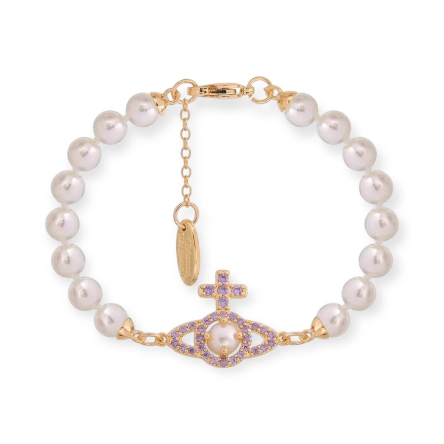 Beaded Pearl Gem Studded Pendant Orb Bracelet (3 Colors)