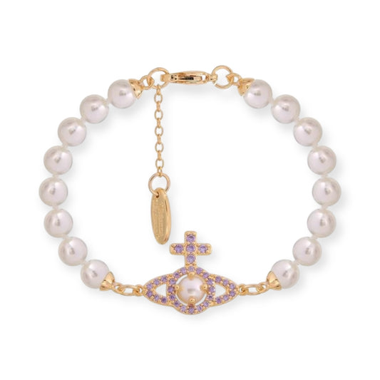 Beaded Pearl Gem Studded Pendant Orb Bracelet (3 Colors)