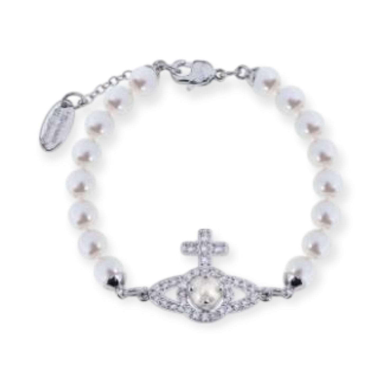 Beaded Pearl Gem Studded Pendant Orb Bracelet (3 Colors)