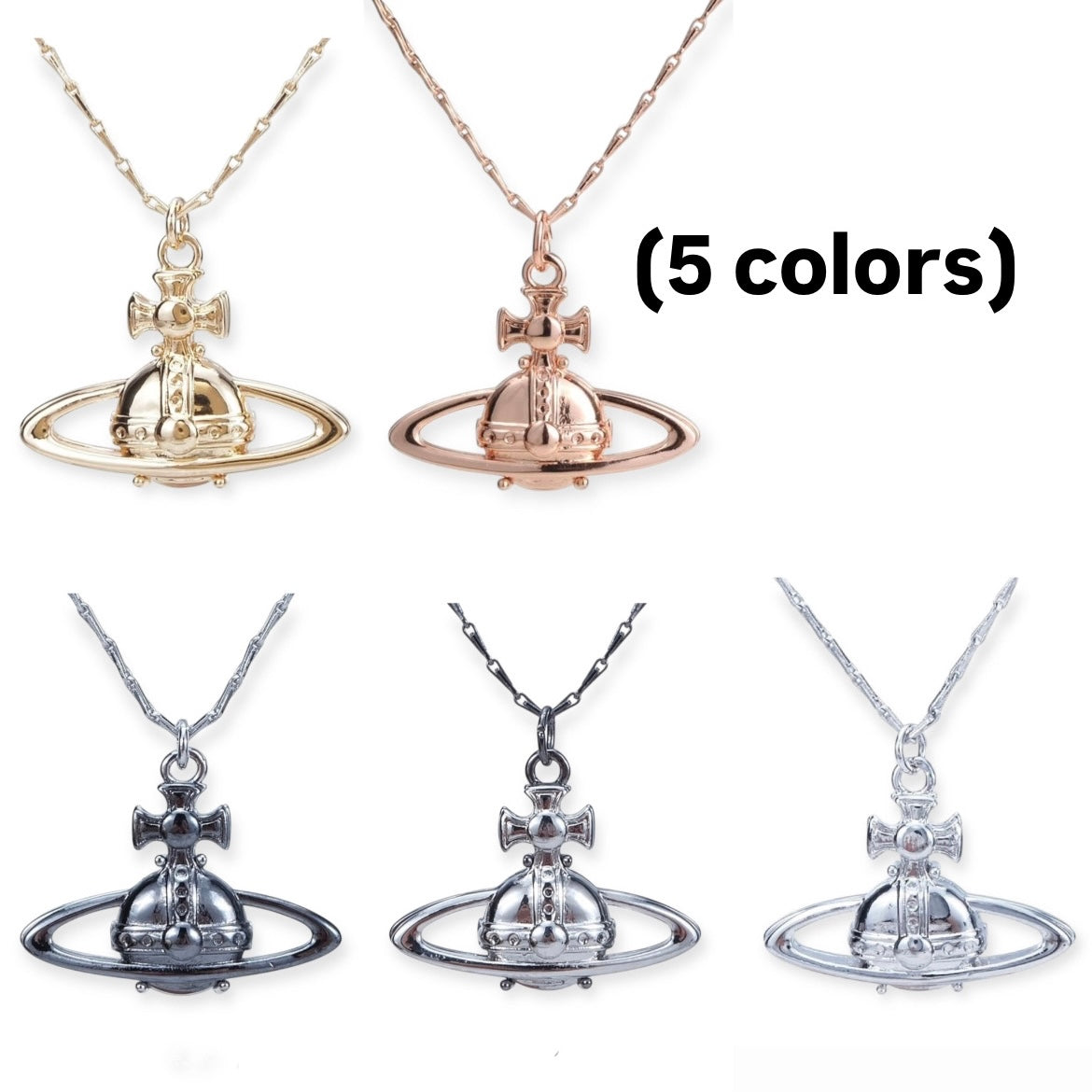 Mini 10MM Basic Staple Colored Orb Pendant Necklace (5 Colors)
