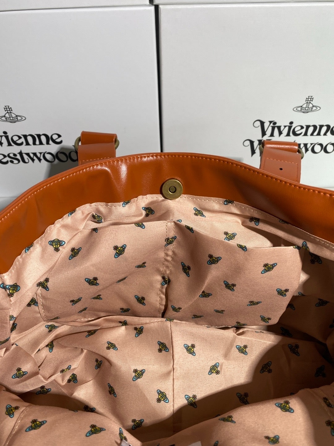 Brown Orb Design Messenger Tote Hand Bag