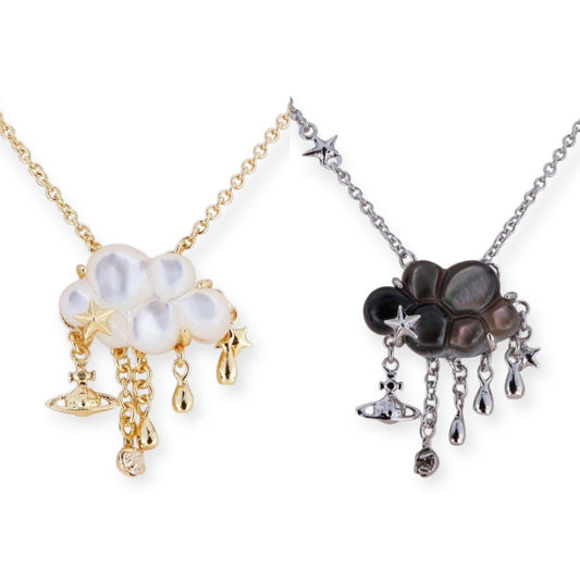 Rain Cloud Charm Pendant Necklace (2 Colors)
