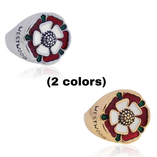 Tudor Rose Floral Flower Design Ring (2 Colors)