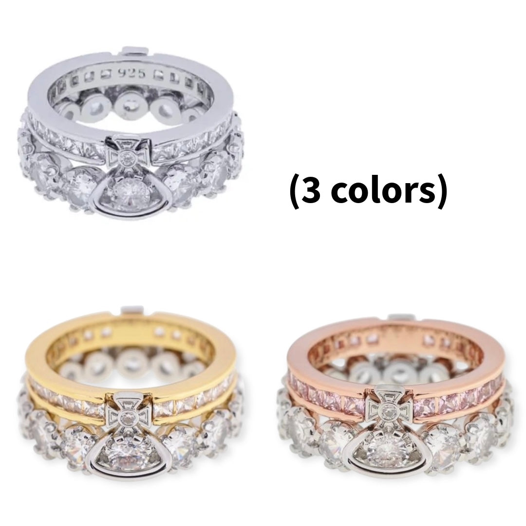 Double Layer Detachable Gem Orb Ring (3 colors)