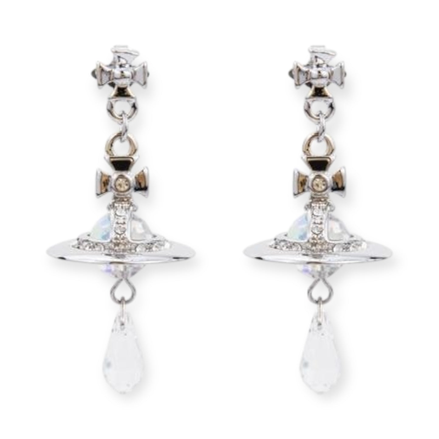 Crystal Orb Water Drop Pendant Earrings (4 Colors)